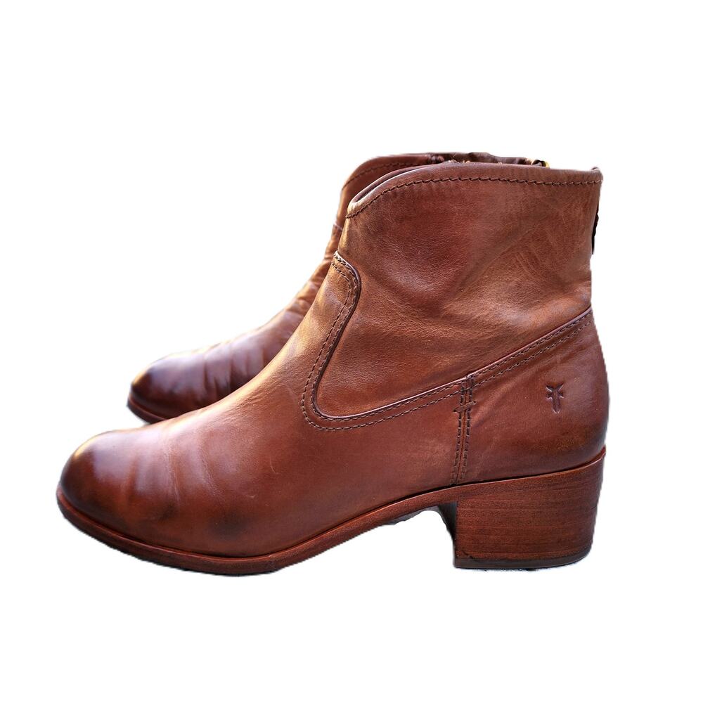 FRYE Soft Aged Leather Western Zip Ankle Boots 9.5 - Picture 9 of 10